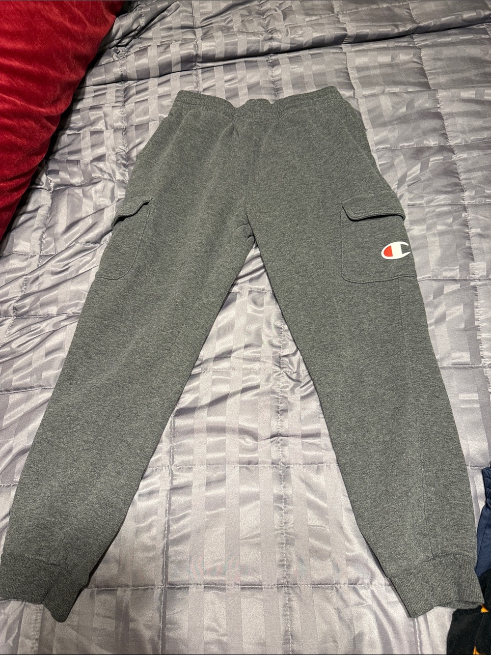 Champion Kids Charcoal Gray Cargo Joggers with Logo